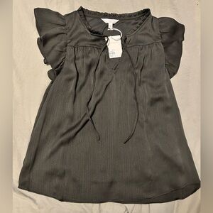 Elegant Black Ruffle Sleeve Top